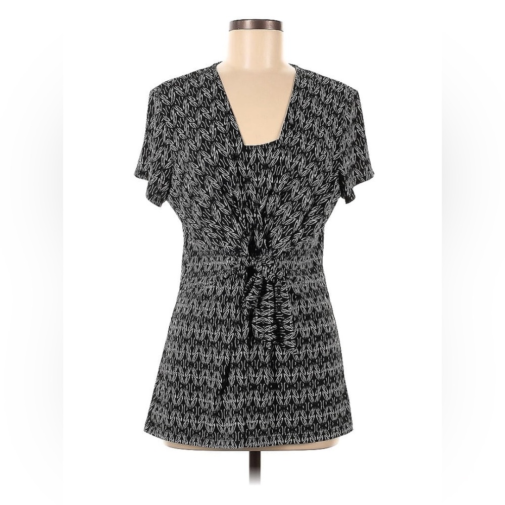 Women’s Alfani Short Sleeve Shirt, Size L, V-neck, 100% Spandex